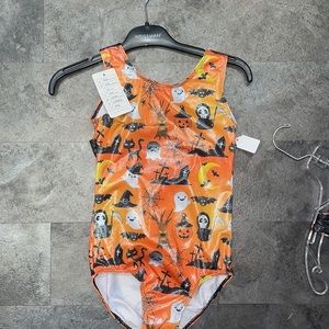New with tags CM girls gymnastics leotard spooky Halloween print